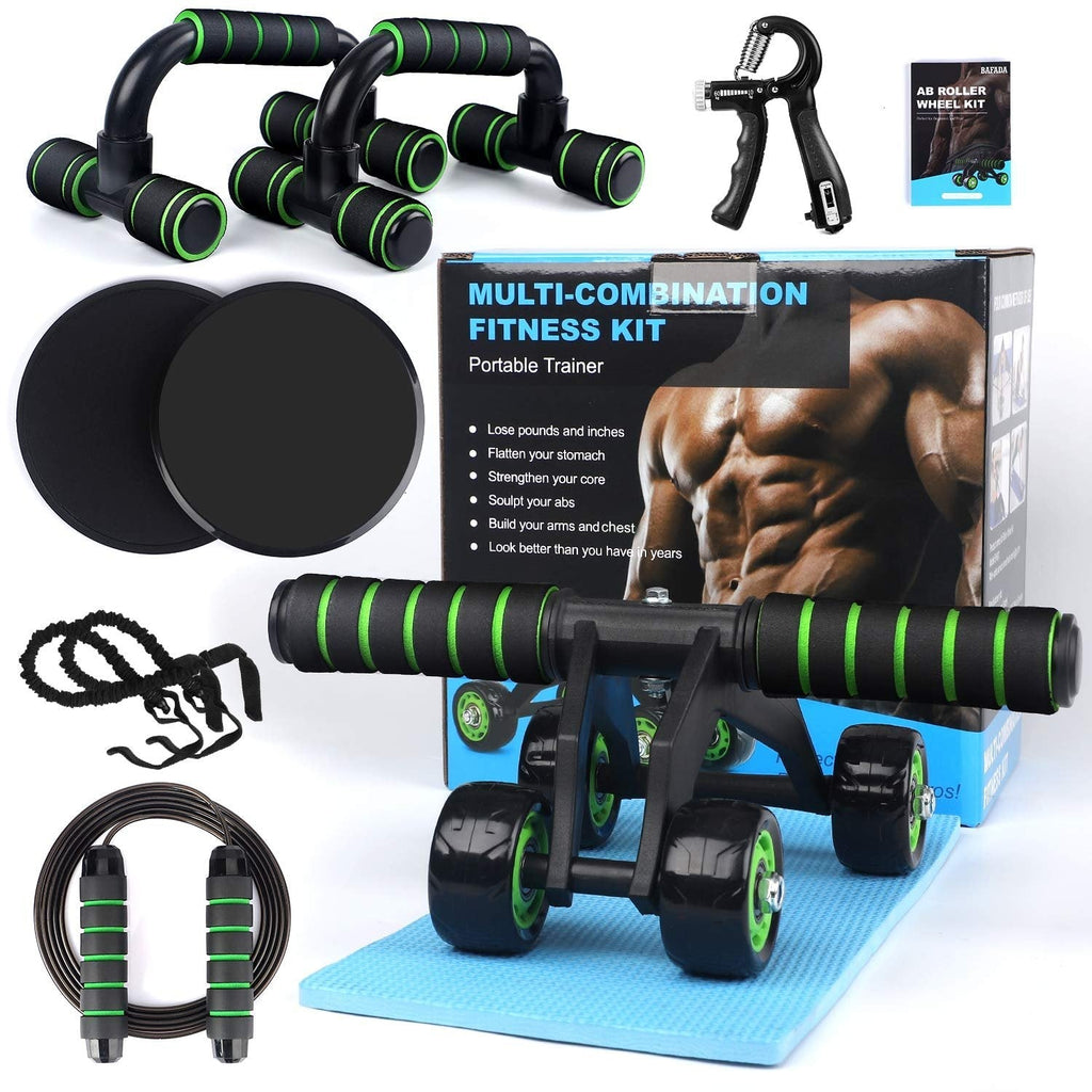 Kit de Treino Completo 10 em 1 - Ab Roller, Bandas de Resistência e Acessórios - Leals
